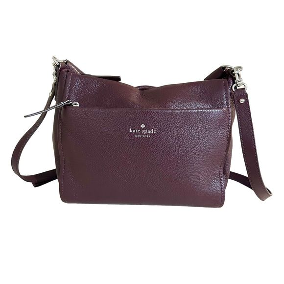 Kate Spade New York Silver-Toned Purple Leather Crossbody/Hand Bag - Picture 1 of 13